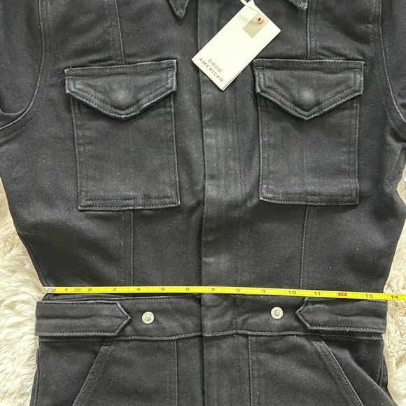 Good American Fit For Success Denim Straight Leg Jumpsuit Black Size 2/ M - Picture 5 of 8